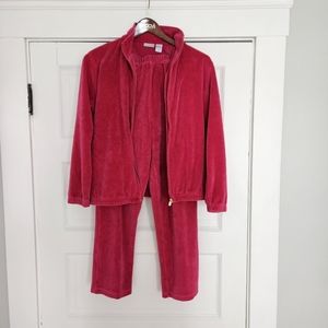 Norsport vintage magenta pink velours tracksuit size medium